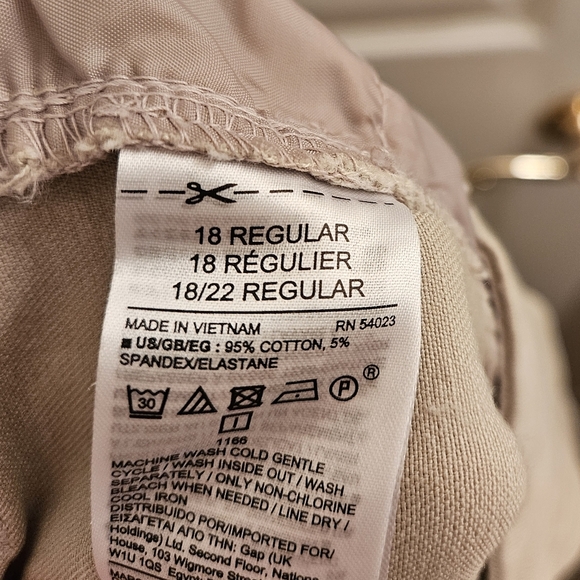 GAP womens capri sz 18 slim city crop beige plus size - Picture 3 of 6